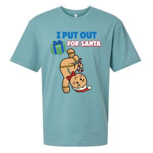 Wo's I Put Out For Santa Fun Sarcastic Gingerbread Cookie Cool Gift Sueded Cloud Jersey T-Shirt