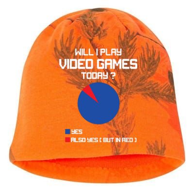 Will I Play Video Games Today Funny Gamer Gaming Lovers Kati - Camo Knit Beanie