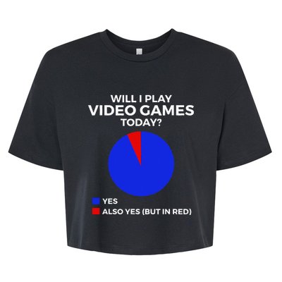 Will I Play Video Games Today Funny Gamer Gaming Short Sleeve Bella+Canvas Jersey Crop Tee