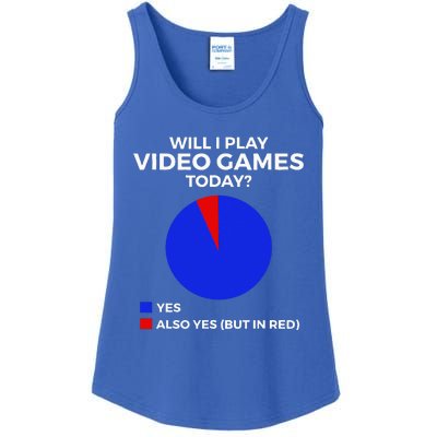 Will I Play Video Games Today Funny Gamer Gaming Short Sleeve Ladies Essential Tank