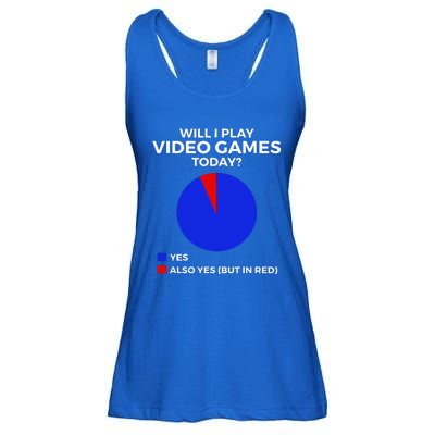 Will I Play Video Games Today Funny Gamer Gaming Short Sleeve Ladies Essential Flowy Tank