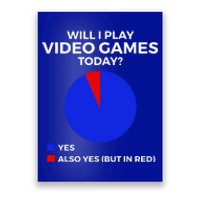 Will I Play Video Games Today Funny Gamer Gaming Short Sleeve Poster