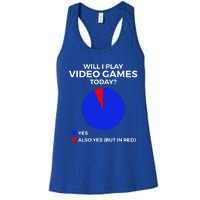 Will I Play Video Games Today Funny Gamer Gaming Short Sleeve Women's Racerback Tank