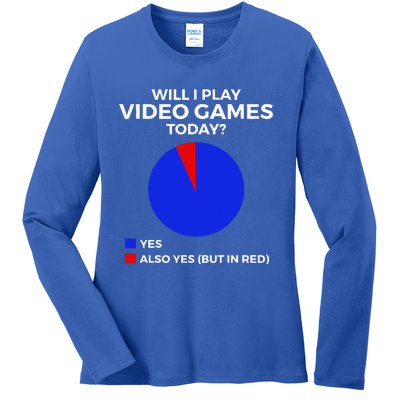 Will I Play Video Games Today Funny Gamer Gaming Short Sleeve Ladies Long Sleeve Shirt