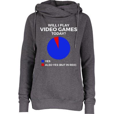 Will I Play Video Games Today Funny Gamer Gaming Short Sleeve Womens Funnel Neck Pullover Hood