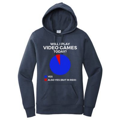 Will I Play Video Games Today Funny Gamer Gaming Short Sleeve Women's Pullover Hoodie