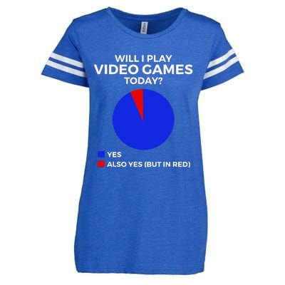 Will I Play Video Games Today Funny Gamer Gaming Short Sleeve Enza Ladies Jersey Football T-Shirt