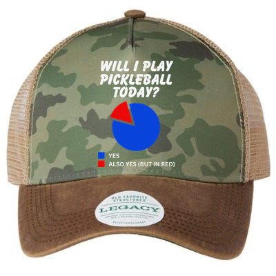 Will I Play Pickleball Today Funny Pie Chart Pickleball Legacy Tie Dye Trucker Hat