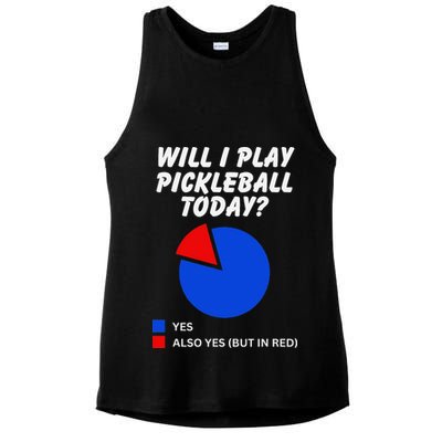 Will I Play Pickleball Today Funny Pie Chart Pickleball Ladies PosiCharge Tri-Blend Wicking Tank