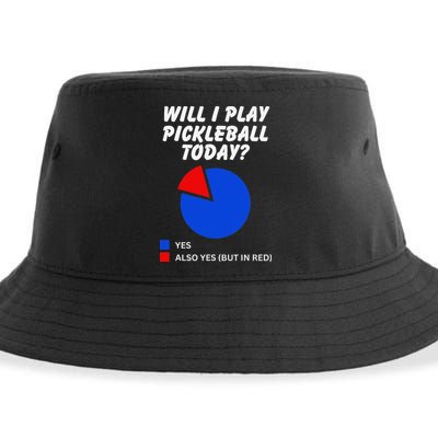 Will I Play Pickleball Today Funny Pie Chart Pickleball Sustainable Bucket Hat