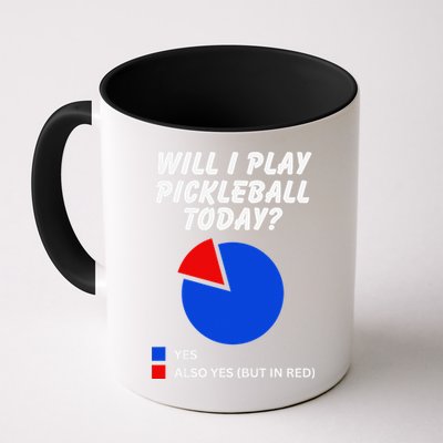 Will I Play Pickleball Today Funny Pie Chart Pickleball Mug