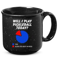 Will I Play Pickleball Today Funny Pie Chart Pickleball 15oz Campfire Ceramic Mug