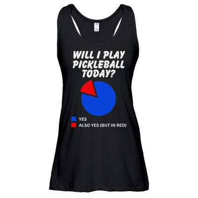 Will I Play Pickleball Today Funny Pie Chart Pickleball Ladies Essential Flowy Tank
