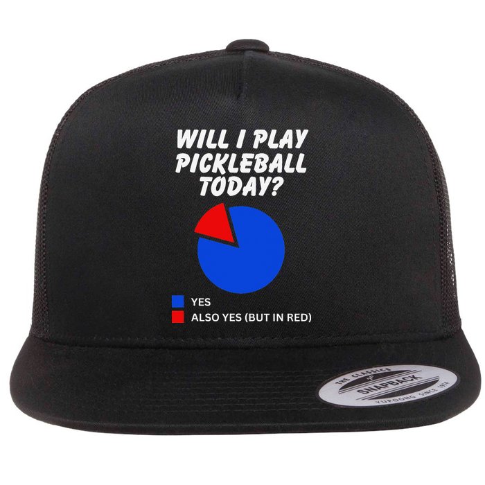 Will I Play Pickleball Today Funny Pie Chart Pickleball Flatbill Hat