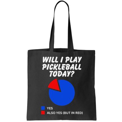 Will I Play Pickleball Today Funny Pie Chart Pickleball Bag