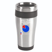 Will I Play Pickleball Today Funny Pie Chart Pickleball 16oz Travel Tumbler