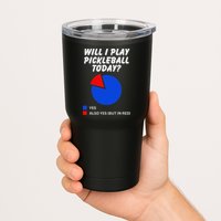 Will I Play Pickleball Today Funny Pie Chart Pickleball Tumbler