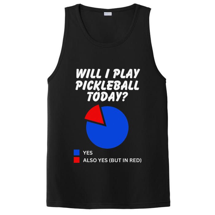 Will I Play Pickleball Today Funny Pie Chart Pickleball PosiCharge Competitor Tank