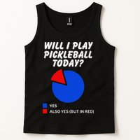 Will I Play Pickleball Today Funny Pie Chart Pickleball Tank Top