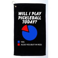 Will I Play Pickleball Today Funny Pie Chart Pickleball Golf Towel