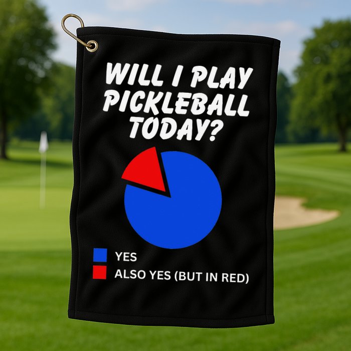 Will I Play Pickleball Today Funny Pie Chart Pickleball Golf Towel
