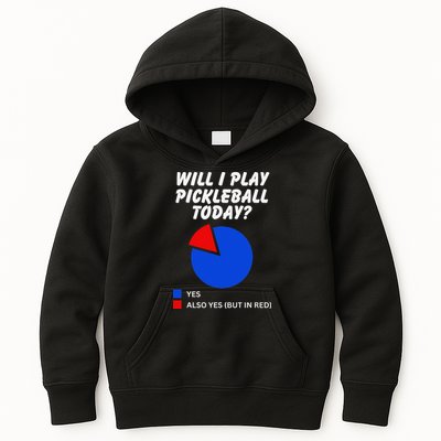 Will I Play Pickleball Today Funny Pie Chart Pickleball Kids Hoodie