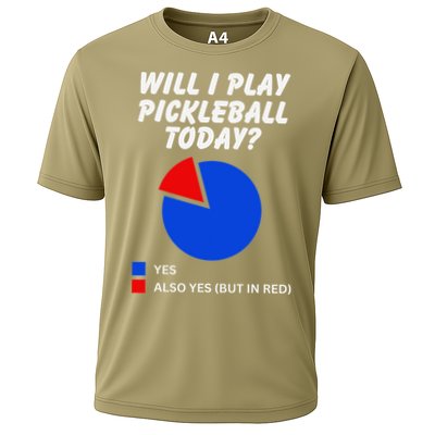 Will I Play Pickleball Today Funny Pie Chart Pickleball Cooling Performance Crew T-Shirt