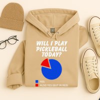 Will I Play Pickleball Today Funny Pie Chart Pickleball Hoodie