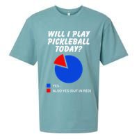Will I Play Pickleball Today Funny Pie Chart Pickleball Sueded Cloud Jersey T-Shirt