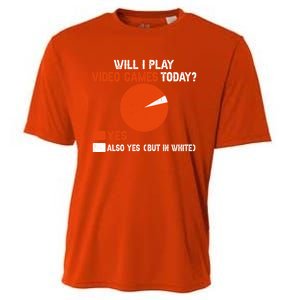 Will I Play Video Games Today Humor Gamer Funny Gaming Gift Cooling Performance Crew T-Shirt