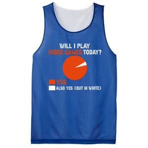 Will I Play Video Games Today Humor Gamer Funny Gaming Gift Mesh Reversible Basketball Jersey Tank