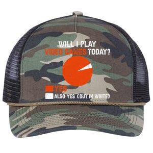 Will I Play Video Games Today Humor Gamer Funny Gaming Gift Retro Rope Trucker Hat Cap