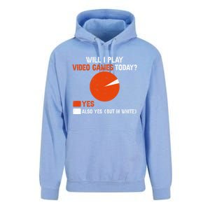 Will I Play Video Games Today Humor Gamer Funny Gaming Gift Unisex Surf Hoodie