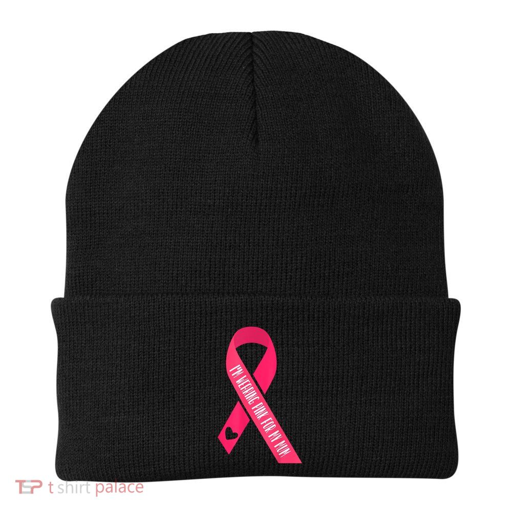 Wear It Pink Breast Cancer Shirts Ribbon Breast Cancer Pink Beanie