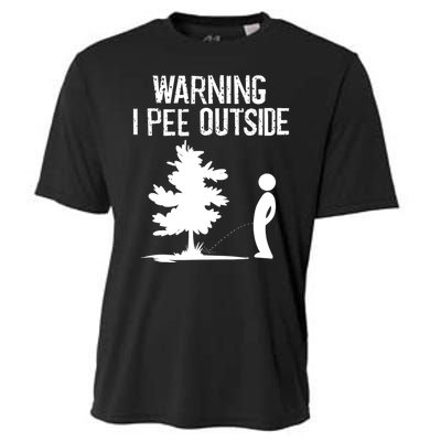 Warning I Pee Outside Funny Boy Peeing Camping Cooling Performance Crew T-Shirt