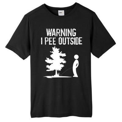 Warning I Pee Outside Funny Boy Peeing Camping Tall Fusion ChromaSoft Performance T-Shirt