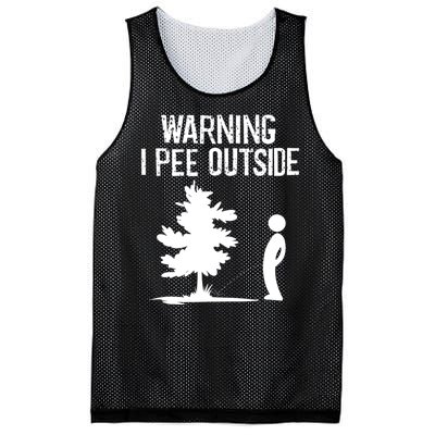 Warning I Pee Outside Funny Boy Peeing Camping Mesh Reversible Basketball Jersey Tank