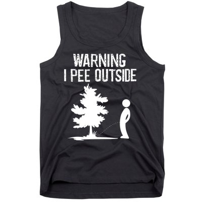 Warning I Pee Outside Funny Boy Peeing Camping Tank Top