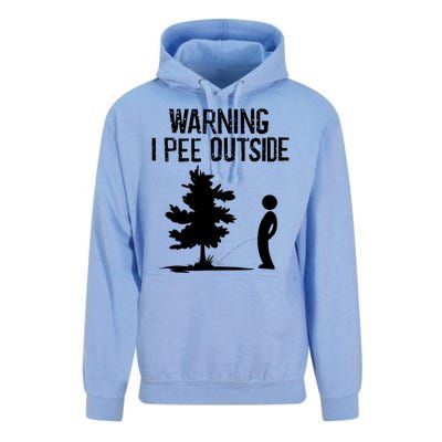 Warning I Pee Outside Funny Boy Peeing Camping Unisex Surf Hoodie