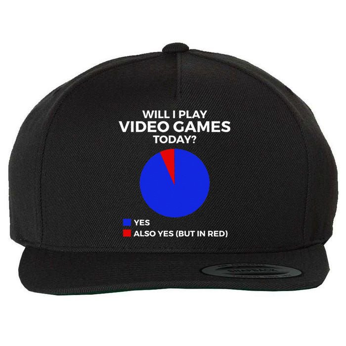 Will I Play Video Games Today Funny Gamer Gaming Wool Snapback Cap