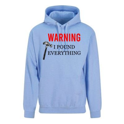 Warning I Pound Everything Funny Woodworker Carpenter Gift Unisex Surf Hoodie