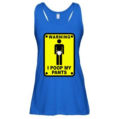 Warning I Poop My Pants Ladies Essential Flowy Tank