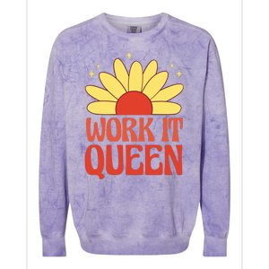 Work It Queen Sunflower Cute Gift Colorblast Crewneck Sweatshirt