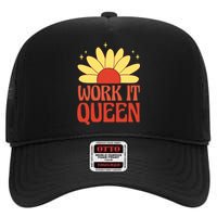 Work It Queen Sunflower Cute Gift High Crown Mesh Back Trucker Hat