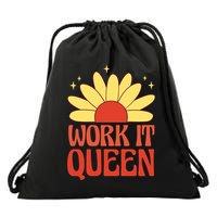 Work It Queen Sunflower Cute Gift Drawstring Bag