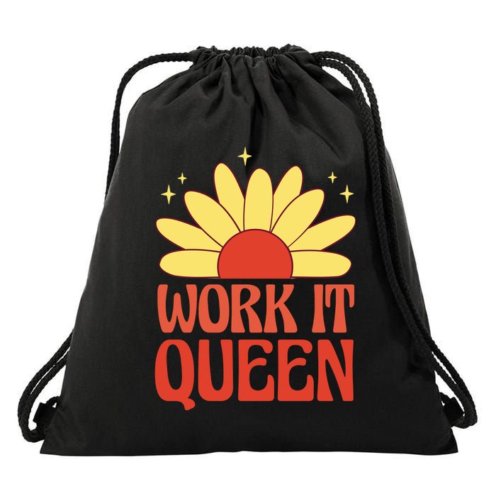 Work It Queen Sunflower Cute Gift Drawstring Bag