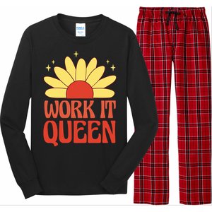 Work It Queen Sunflower Cute Gift Long Sleeve Pajama Set