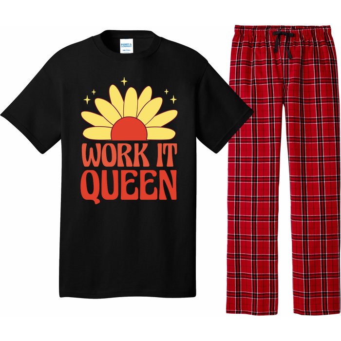 Work It Queen Sunflower Cute Gift Pajama Set