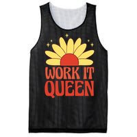 Work It Queen Sunflower Cute Gift Mesh Reversible Basketball Jersey Tank