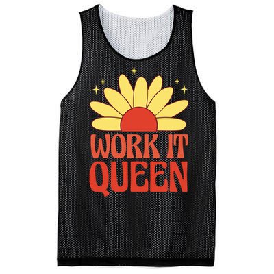 Work It Queen Sunflower Cute Gift Mesh Reversible Basketball Jersey Tank